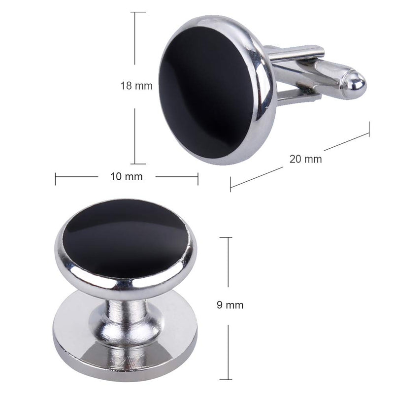 [Australia] - Rovtop Cufflinks and Studs Set for Tuxedo Shirts Business Wedding Round Cufflinks 