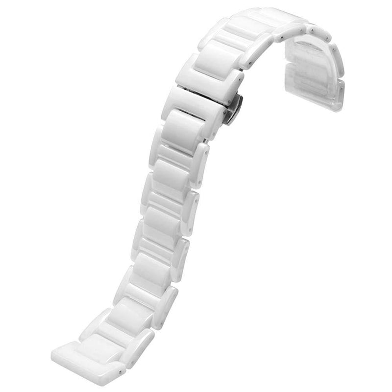 [Australia] - Ceramic Watch Band Quick Release 20mm 22mm Watch Strap Deployment Clasp Watch Bracelet for Women Men Black White 