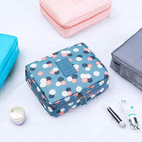 [Australia] - YASSUN Travel Makeup Cosmetic Bag，Multifunction Washing Cosmetic Bag Portable Makeup Pouch Suitable for Girl & Women, Daisy Blue 