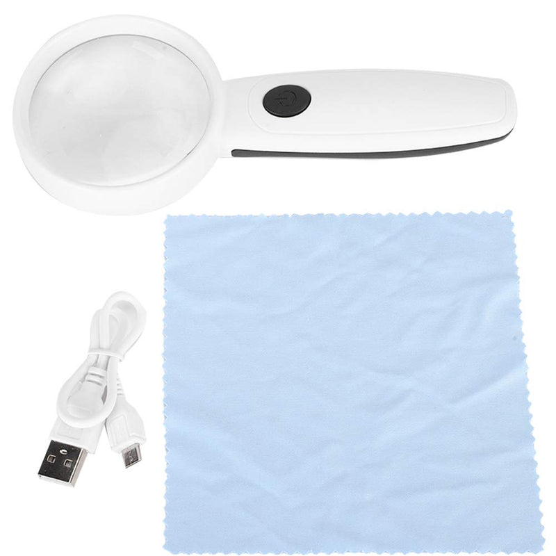 [Australia] - 8X Hand‑Held Magnifier Magnifying Glass with LED Illuminated for Seniors, Macular Degeneration, Reading Hobbyists 