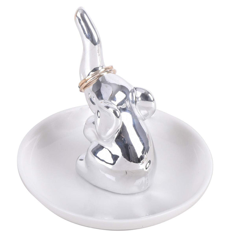 [Australia] - AUTOARK Silver Elephant Ring Holder Jewelry Tray,Desktop Jewelry Display Organizer,Office & Home Decor,Wedding Birthday,AJ-202 