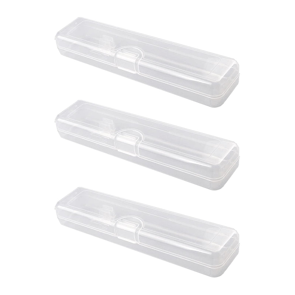 [Australia] - Juliyeh 3 Pcs Portable Toothbrush Storage Toothpaste Box Holder Plastic Travel Toothbrush Cover for Hiking Camping Business Trip 20*4.7*3CM White 