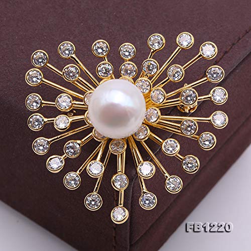 [Australia] - JYX Pearl Brooch 14.5mm White Freshwater Pearl Brooch Pin 