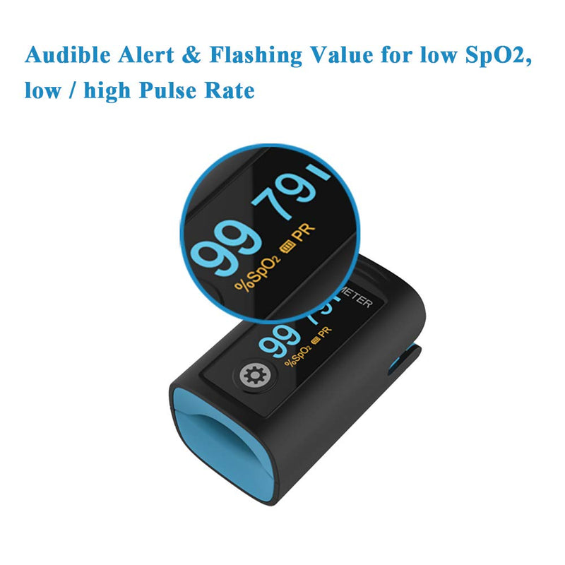 [Australia] - Viatom Pulse Oximeter Approved UK Built-in Offline Storage with Free APP , Oxygen Monitor finger Adults for Heart Rate Blood Oxygen Saturation Includes Carrycase and Lanyard 