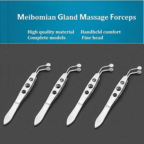 [Australia] - Professional Meibomian Gland Expressor Forceps Premium Stainless Steel Eyelid Massage Tweezers for Dry Eyes -Round Tip 