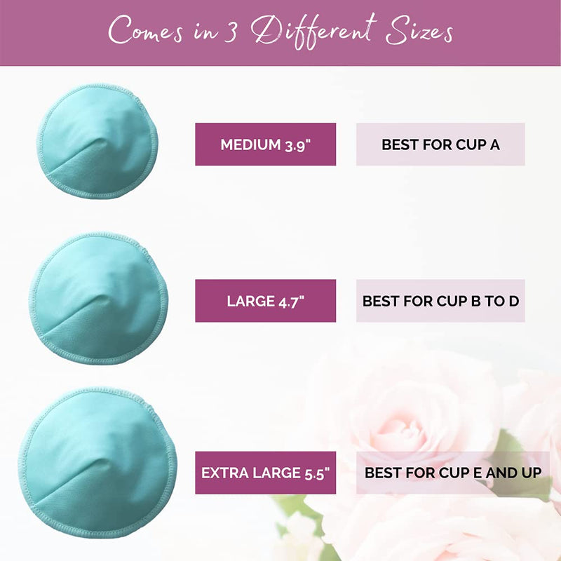 [Australia] - Organic Bamboo Nursing Breast Pads - 14 Washable Pads with Wash and Storage Bags - Breastfeeding Nipple Pad for Maternity - Reusable Nipplecovers for Breast Feeding (Medium) Medium 