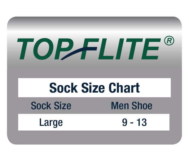[Australia] - Top Flite Men's Diabetic Non-Binding Cushion Ultra Dri Mid Calf Socks 2 Pair Pack Large Khaki 