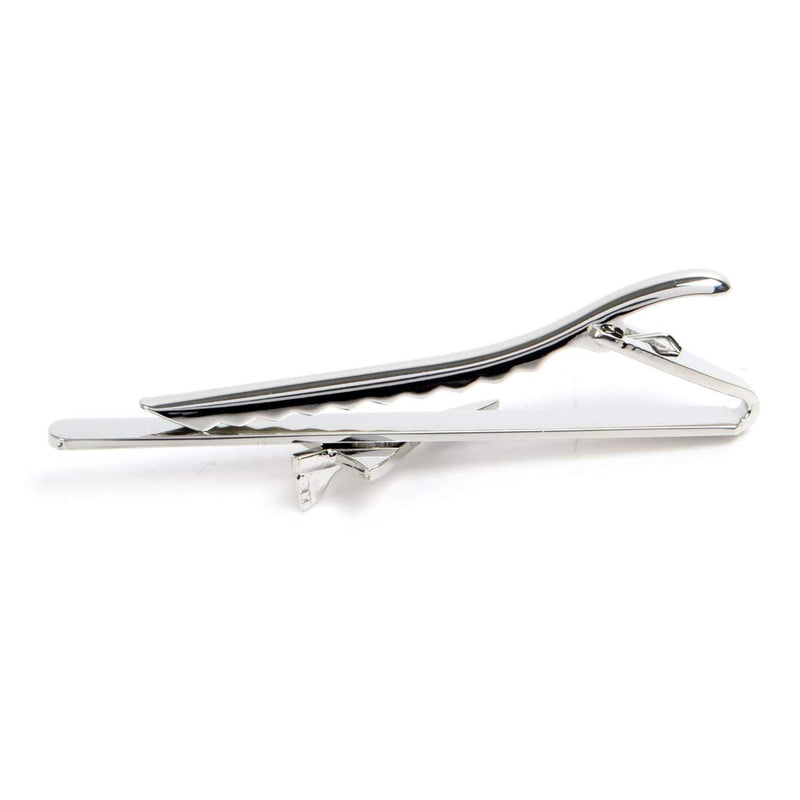 [Australia] - Silver Tone Airplane Tie Bar Clip 