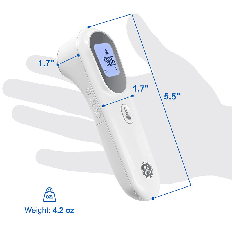 [Australia] - GE No-Touch Digital Forehead Thermometer for Adults, Kids and Babies, Non-Contact 2-in-1 Infrared Temperature Scanner, Instant Accurate Reading, LCD Screen, 1-Button Operation & Fever Alert (TM3000) GE Thermometer 