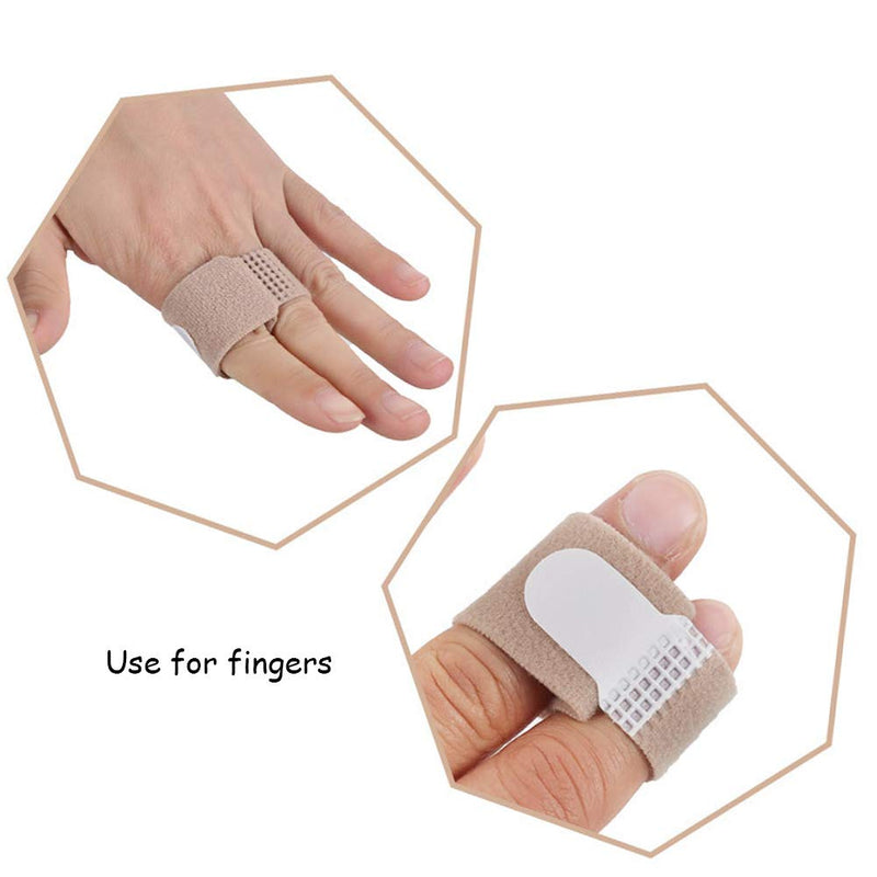 [Australia] - DYKOOK Broken Toe Wraps, 8 Pcs/Pack, Fabric Toe Splint Toe Cushioned Bandages Finger Protectors Straightener Hammer Toe Separators Beige-m Size 