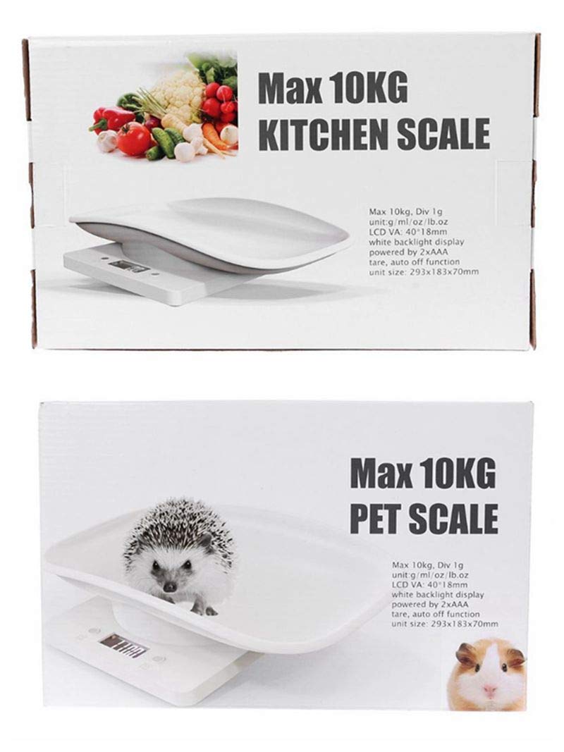 [Australia] - Digital Pet Scale LCD Electronic Weighing Scale, Kitchen Food Scale,Mini Precision Grams Weight Balance Scale with High Precision g/ml/oz/lb for Dog/Cat/ Hamster/Tortoise/ Lizard Small Animals 