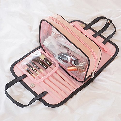 [Australia] - Hooshion 2 in 1 Cosmetic Organizer Pouch Bag Toiletry Bag,Waterproof Clear Makeup Case Transparent Makeup Bag Carrying Case Travel Bag 