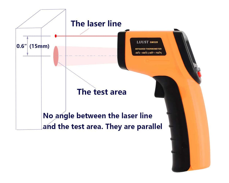 [Australia] - LIJUST Infrared Thermometer Temperature Gun, Digital Thermometer Non-Contact Laser Infrared Ir Thermometer Gun(Not for Human) -58℉～752℉(-50℃～400℃) - Kitchen Cooking Gun, Freezer Oven Thermometer 