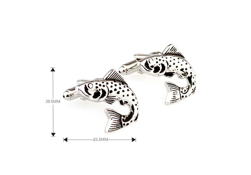 [Australia] - MRCUFF Fish Fishing Pair Cufflinks in a Presentation Gift Box & Polishing Cloth 