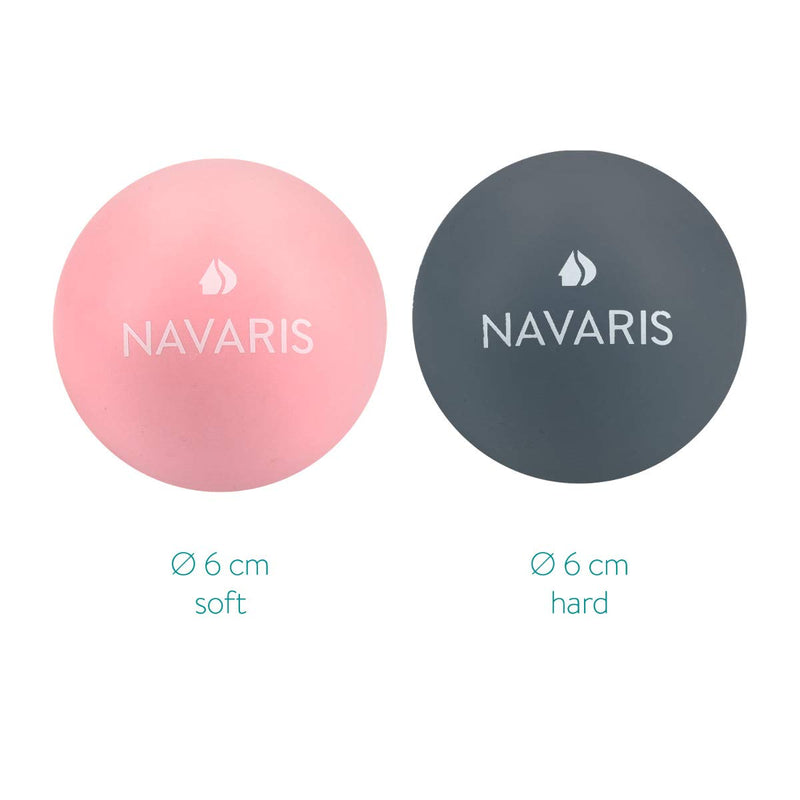 [Australia] - Navaris Lacrosse Massage Balls Set - Myofascial Deep Tissue Muscle Therapy for Back Legs Neck - Foot Roller Trigger Points Firm Spheres - Pack of 2 Dark Blue / Pink 