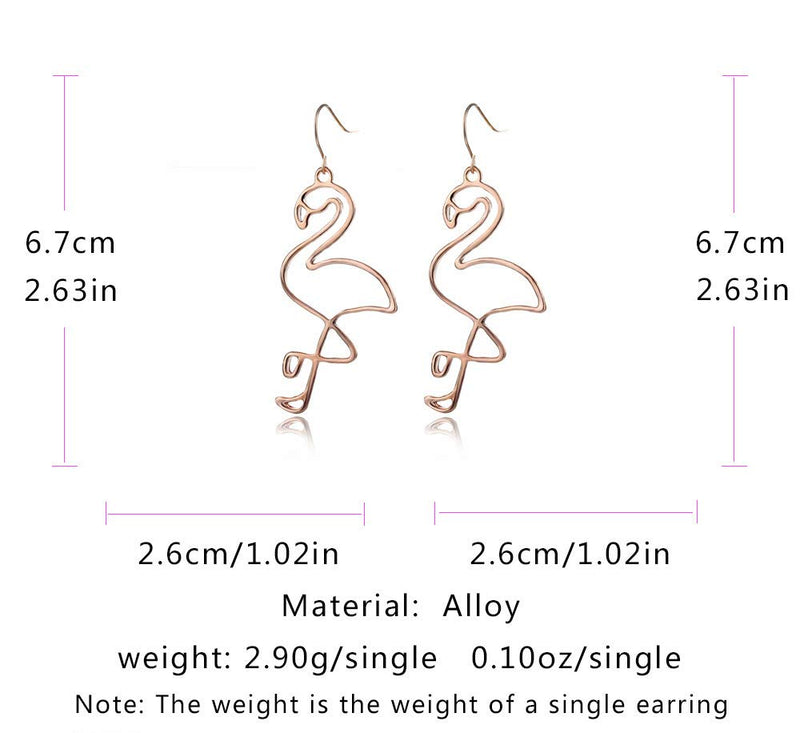 [Australia] - Dcfywl731 2Pcs Flamingo Dangle Earring Necklace Set Romantic Bird Jewelry for Women style3 