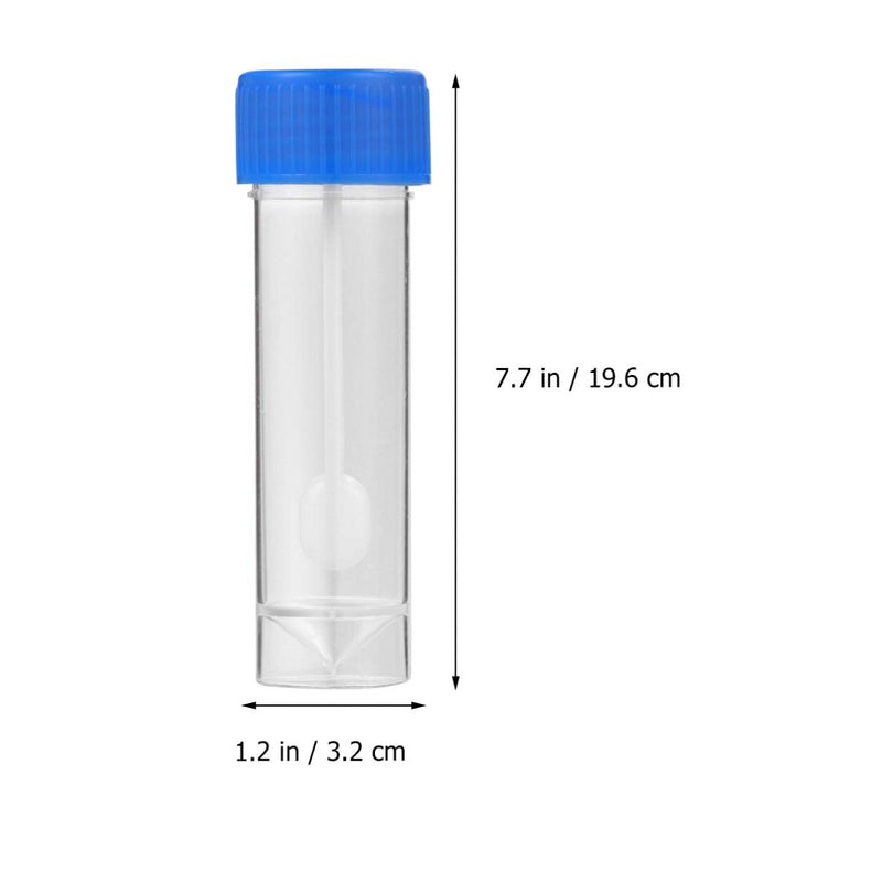 [Australia] - Milisten 10Pcs Stool Specimen Cup Stool Container Test Tubes Sample Specimen Bottle Urine Cup with Spoon Lid for Home Laboratory School Educational (Blue) 