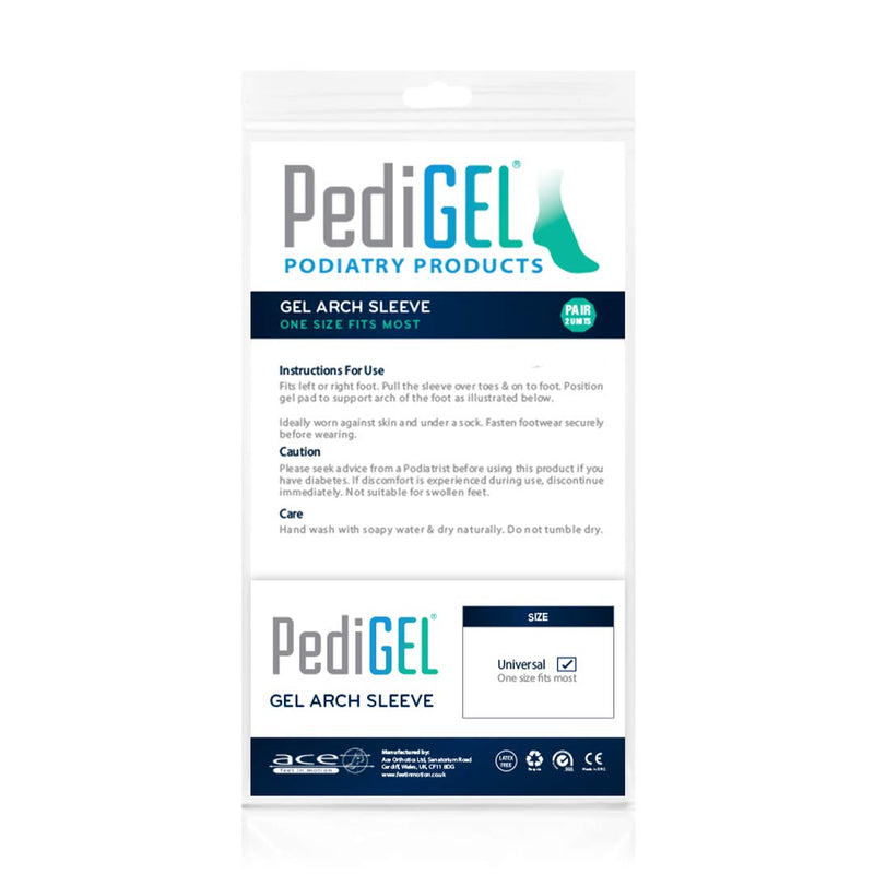 [Australia] - PediGel® - Medically Approved Gel Arch Sleeve Ideal for Plantar Fasciitis, Arch Support and General Foot pain - 2 Units 