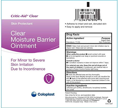 [Australia] - Coloplast Critic-Aid Clear Moisture Barrier Ointment 2.5oz 7566 by Coloplast 