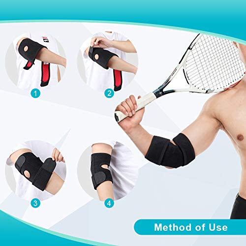 [Australia] - Tennis Elbow Brace for Golfers and Tendonitis, Compression Adjustable Elbow Support with Dual-Spring Stabilizer Arm Wrap Elbow Strap for Sprain, Joint Pain Relief, Tendonitis, Fits Men and Women 