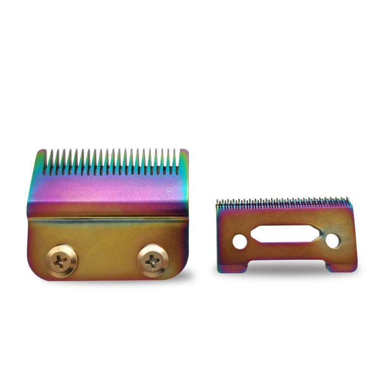 [Australia] - Professional Stagger-Tooth Trimmer Clipper Replacement Blades 2-Hole #2161 -Compatible with 5 Star Senior Cordless Wahl Magic Clip (Rainbow) Rainbow 