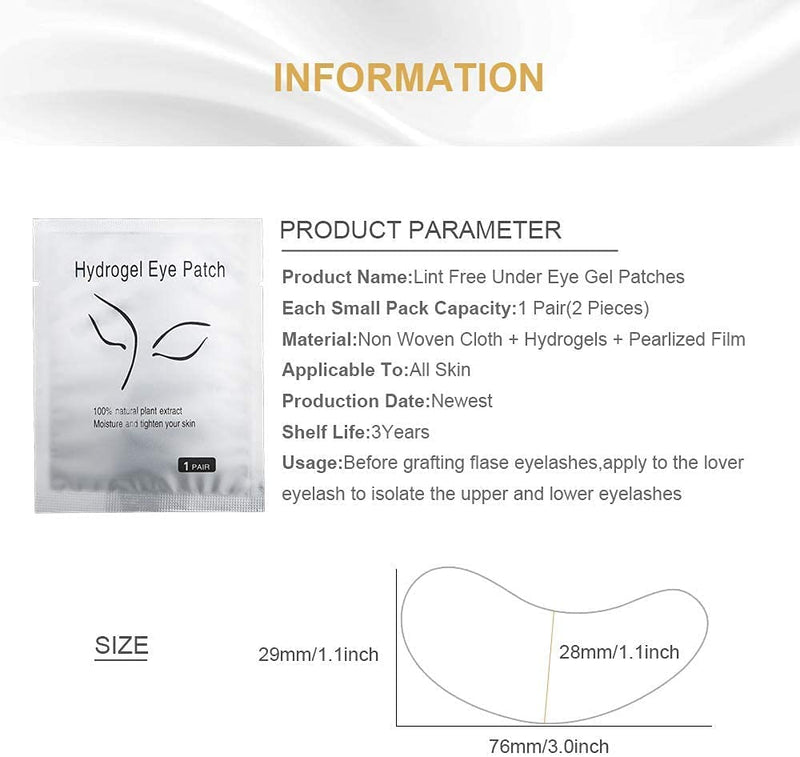 [Australia] - Chargenyang Under Eye Gel Pads Eyelash Extension Pads Lint Free DIY False Eyelash Lash Extension Makeup Eye Gel Patches Pack (50 Pair) 50 Pair 