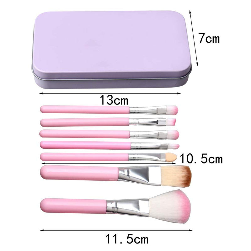 [Australia] - Children Makeup Brushes, 7Pcs Makeup Brush Set Foundation Eyebrow Eyeliner Brush Cosmetic Concealer Brushes for Kids Girls, Women trave - Pink with case 