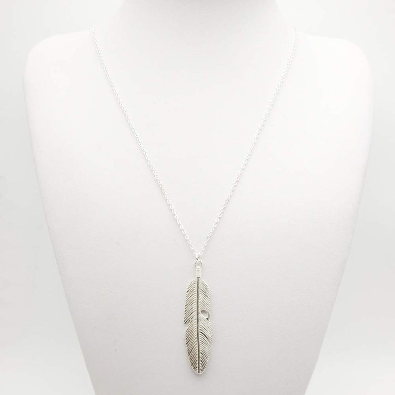 [Australia] - CSIYANJRY99 Long Feather Necklaces for Women Teen Girls Boho Gold Silver Leaf Pendant Sweater Chain Necklace 