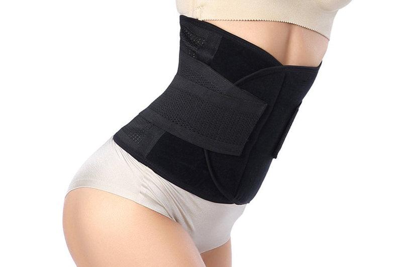 [Australia] - Waist Trimmer Belt-Postpartum Postnatal Recoery Support Girdle Belt Post Pregnancy After Birth Special Belly,Lost Weight Slimming Belt, Tummy Trimer Band Abdomen Abdominal Binder Belly Large : 38"Length*9"Width Black 