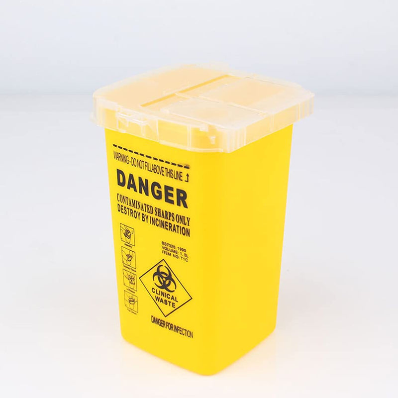 [Australia] - Healifty Sharps Disposal Container Specially Designed for Diabetic Needles and Test Strips Compact Size for Travel and Daily Personal Use (Yellow) Yellow 