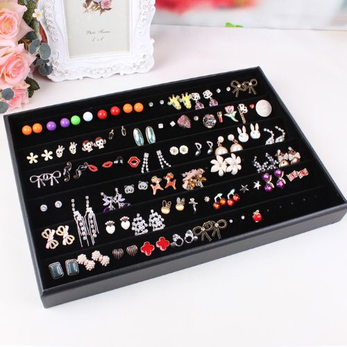 [Australia] - HOMANDA Black Velvet 120 Holes Earring Jewelry Display Showcase Organizer Holder 