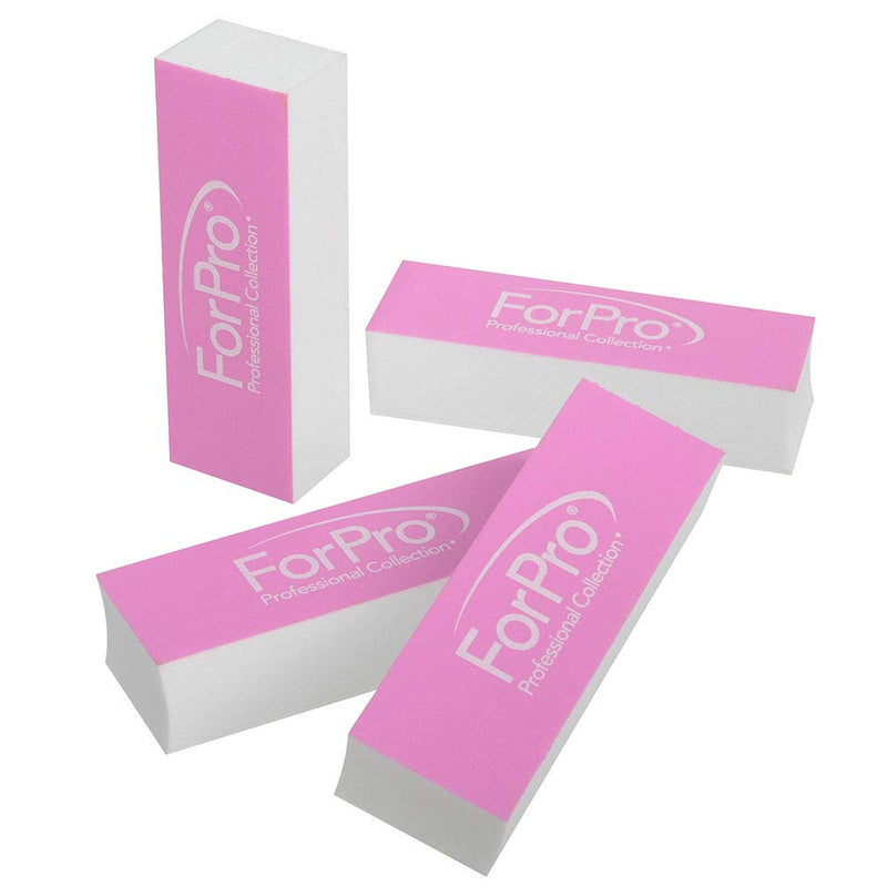[Australia] - ForPro Sparkle Mini Buffer Sheet, Pre-Cut, Double-Sided Manicure & Pedicure Nail Buffers, Pink 400/White 4000 Grit, 39-Count 