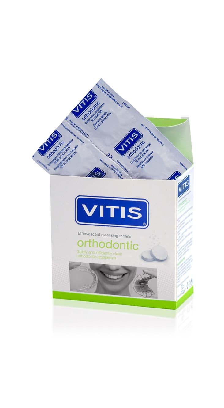 [Australia] - Vitis Orthodontic Effervescent Retainer Cleaning Tablets, Pack of 32 