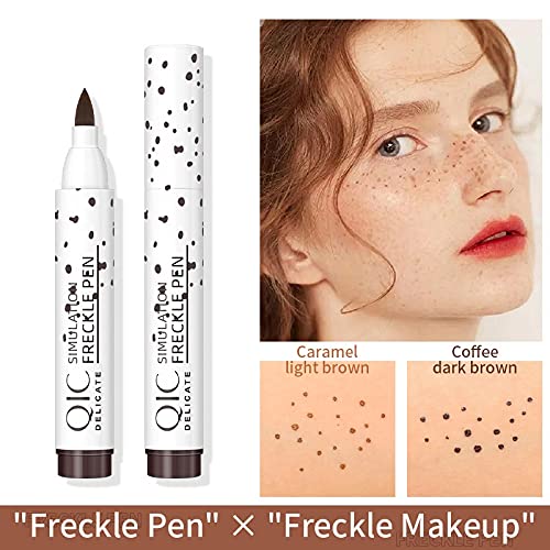 [Australia] - 2 Pack Freckle Pen, Waterproof Lasting Natural Like Face Freckle Makeup Pen for Natural Effortless Sunkissed Makeup(Dark brown) Dark brown 