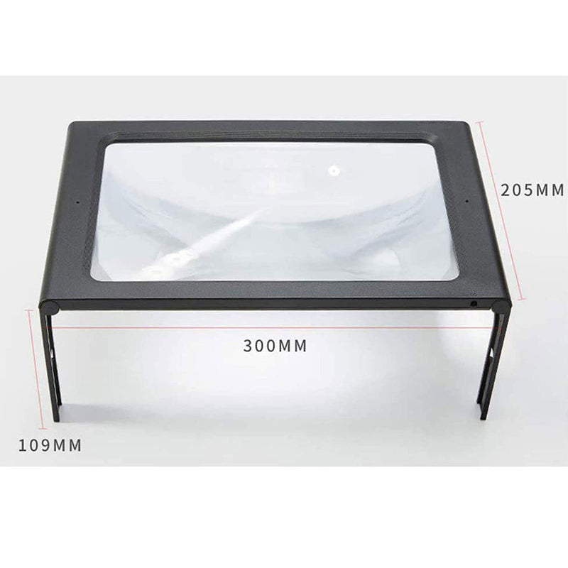 [Australia] - Hanme Full Page Reading Magnifier with LED Lighted, 5X Hands-Free Rectangular Magnifying Glass, for Low Vision Seniors Repair Observation 
