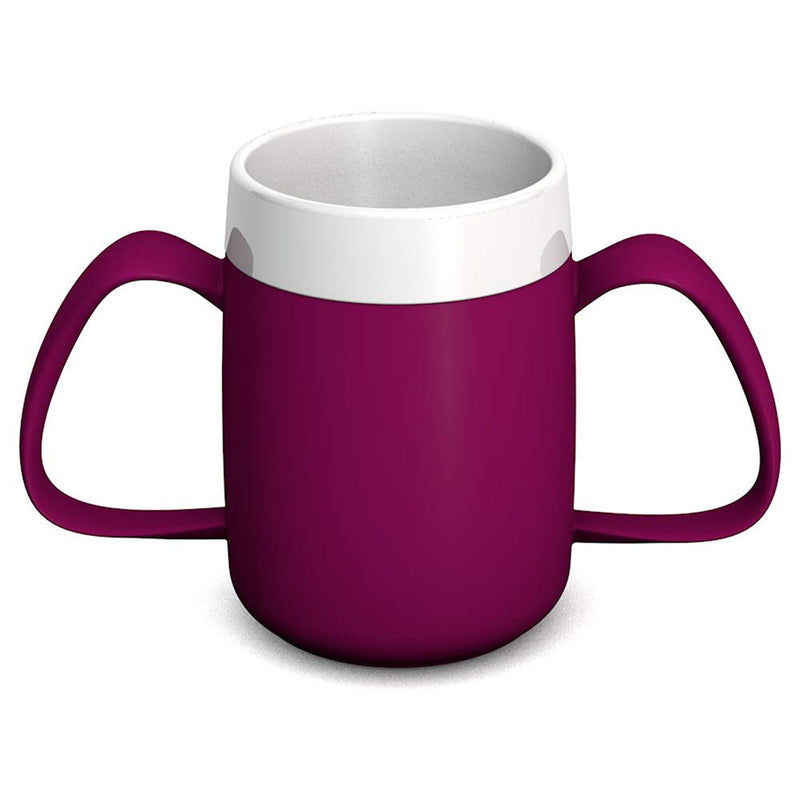 [Australia] - Ornamin Two Handled Mug with Internal Cone 140 ml Blackberry with Drinking Lid (Model 815 + 814) / feeding cup, drinking aid, ergonomic mug 
