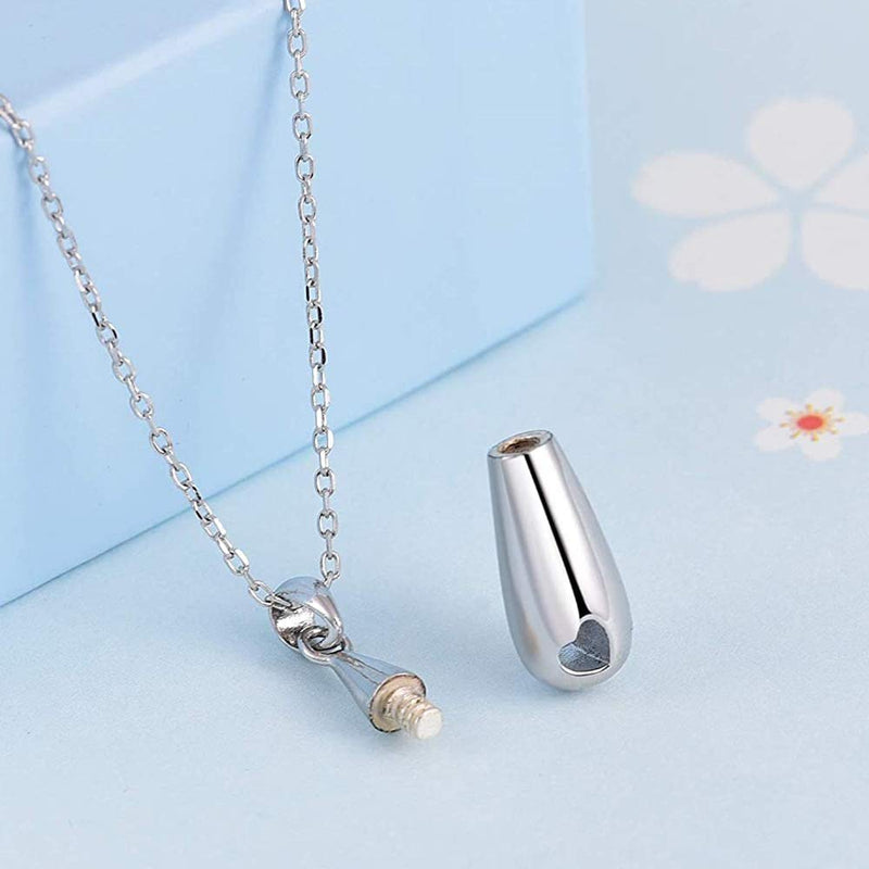 [Australia] - Vanski Simple Teardrop Cremation Urn Necklaces for Ashes Keepsake Memorial Jewelry with Filling Tool Style A 