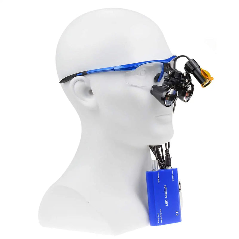 [Australia] - Ocean Aquarius Blue 2.5X420MM Loupes Magnifier +5 Headlight Plug in Clip Head Light with Filter Aluminum Box 008. 