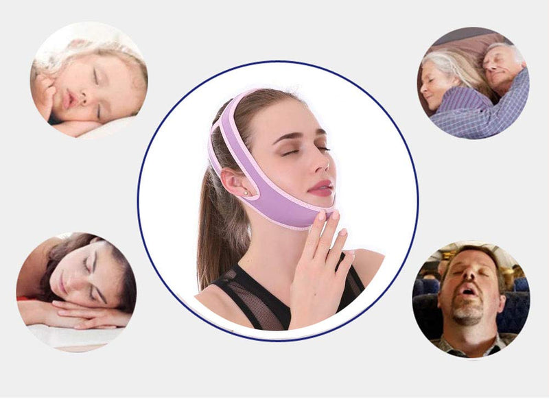 [Australia] - MUYDZ Anti Snore Chin Strap to Help Good Sleep Stop Snoring Sleep Aids Solution for Men Women Kids (Purple) Purple 