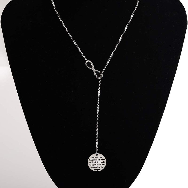 [Australia] - POTIY Coworker Retirement Gifts Coworker Leaving Y Necklace A Amazing Coworker is Hard to Find Going Away Gift Leaving Goodbye Friendship Memorial Necklace Silver-Y Necklace 