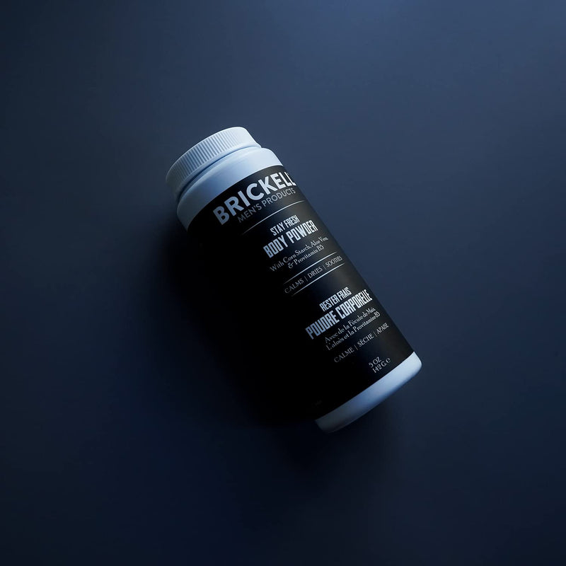 [Australia] - Brickell Men's Products Stay Fresh Body Powder for Men, Natural and Organic Talc-Free, Absorbs Sweat, Keeps Skin Dry (Scented, 5 oz) Scented 142 g (Pack of 1) 