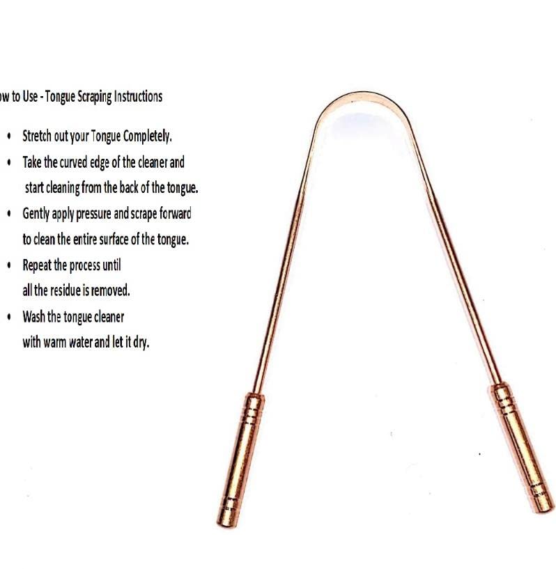 [Australia] - 4 Pack Copper Tongue Cleaner Scraper Fights Bad Breath Treatment for Adults Kids Oral Care Hygiene, Thick Safe Blunt Edges Flexible handle and Comfortable Grip 