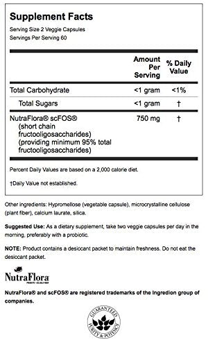 [Australia] - Swanson Prebiotic Capsules - Promotes Friendly Flora Support & Overall Digestive Health - Prebiotic Fiber Promoting Gut Health & Immune Health Support - (120 Veggie Capsules, 750mg Each) 1 Pack 