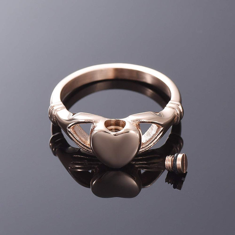 [Australia] - zeqingjw Cremation Jewelry for Ashes Heart Memorial Urn Jewelry Human Pets Ashes Holder Keepsake Urn Ring for Women Size 6/7/8/9/10 Rose Gold 8 