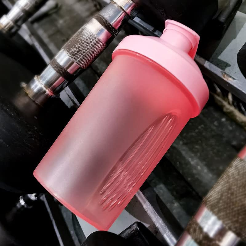 [Australia] - 400ml Protein Shaker Bottle Shaker Cups Mixer BPA Free Gym Shaker Bottle Leakproof Mini Water Bottle With Steel Mixing Ball for Fitness Sports and Travel for Men and Women - Pink 