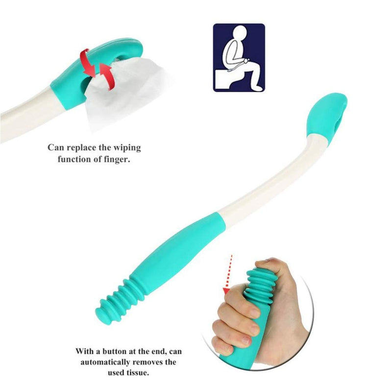 [Australia] - Self-Assist Toilet Mobility Aid Self Wipe Assist Tissue Holder Tool Long Reach Toilet Tissue Grip Motion Assistance Supplies 2 Pack 