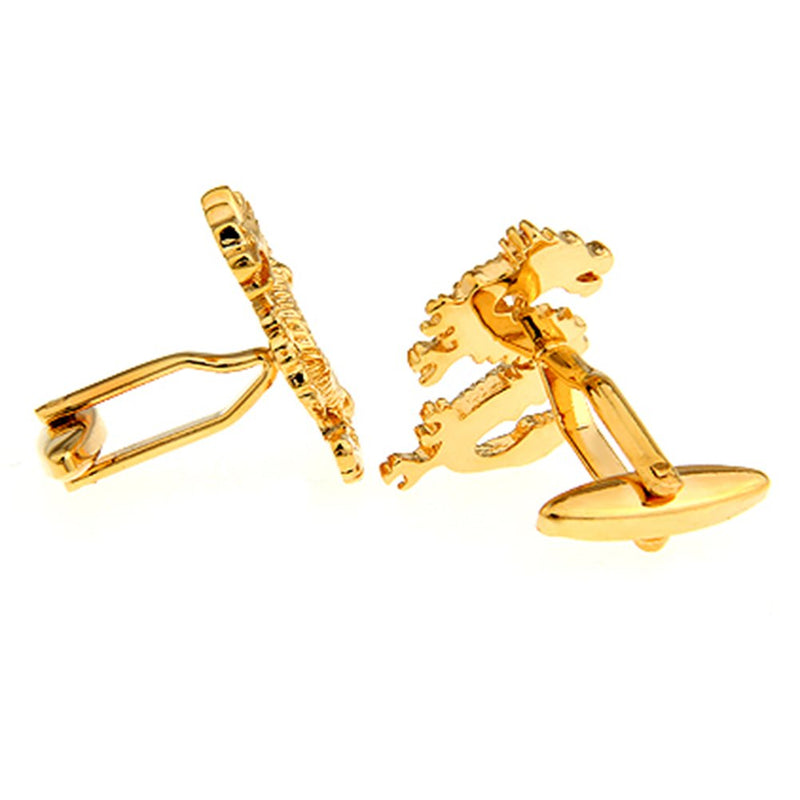 [Australia] - Chinese Dragon Symbol Character Cufflinks Gold Dragon Symbol 