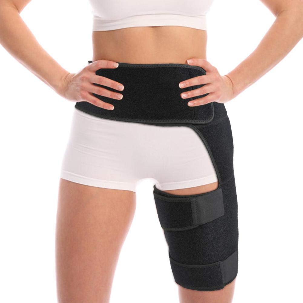 [Australia] - Salmue Hip Thigh Bandage, Adjustable Neoprene Hip Brace Hip Orthosis, Sciatic Nerve Pain Relief Recovery Sprains, Compression Bandage for Men and Women 