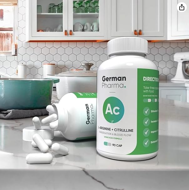[Australia] - L-Arginine & Citrulline 1845mg Capsules | High Strength Dose | German Pharma | 90 Vegetable Capsules | Enhance Vascularity, Performance & Recovery | UK Manufactured | 100% Vegan | 