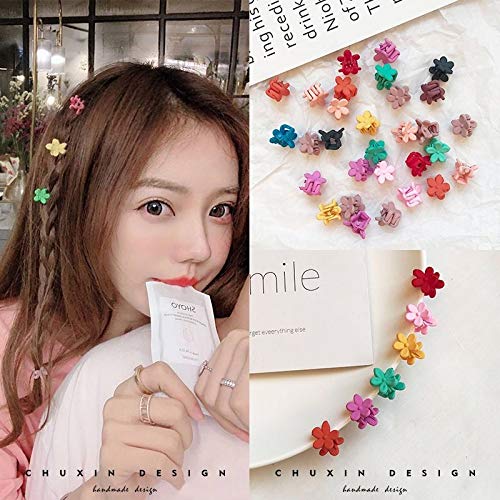 [Australia] - 30 Pieces Mini Hair Claws, Colorful Hair Clips Flower Hair Pins Plastic Hair Barrettes, Fashion Hair Accessories for Toddlers Baby Girls Kids and Women 